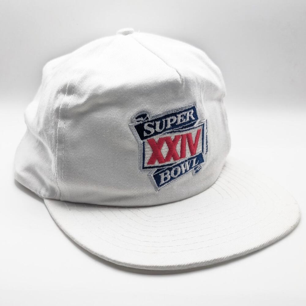 Vintage Super Bowl XXIV Snapback Hat 1990 ANNCO Professional Model NFL White